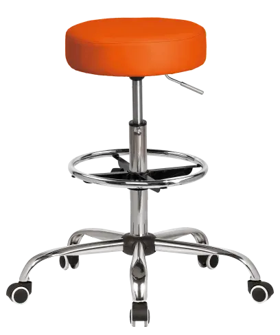 LZ 21SP EXT židle lékařská, HR sedák, kříž chrom, kruh pro nohy, ekokůže oranžová